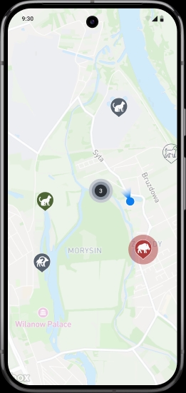 Mockup aplikacji Zwierz